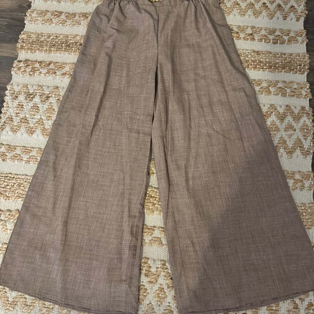 EMERY ROSE Women's Summer Casual Blue Metal Chain Loose Wide-Leg Pants Fall Clot